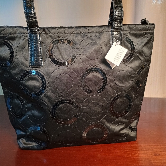 Coach Signature C Sequin Medium Tote NWT - Picture 3 of 7